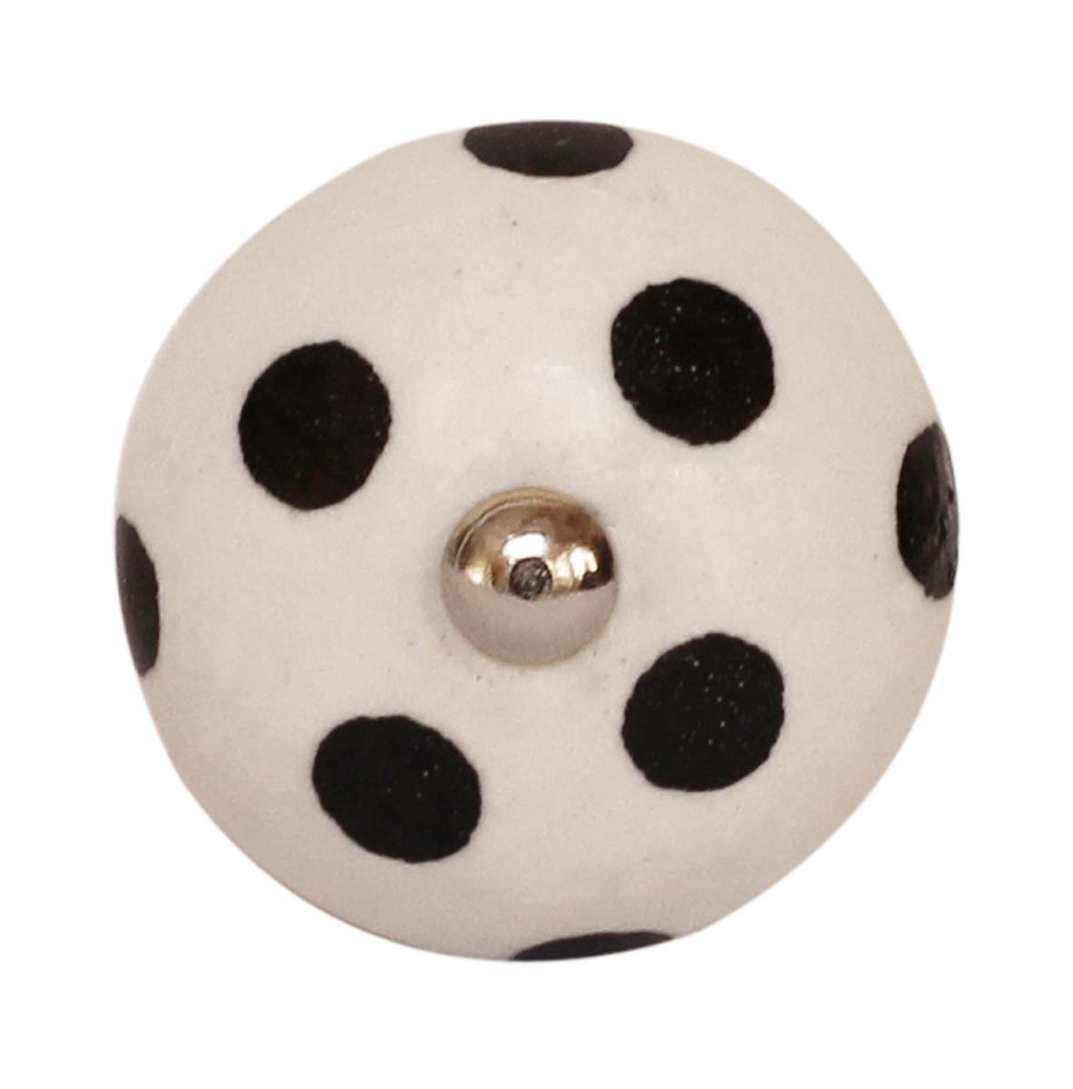 Bulk Wholesale Round Ceramic Cupboard Knobs Set of 6 - Black Polka-Dots on White – Cabinets & Cupboard Hardware / Dresser Accessories
