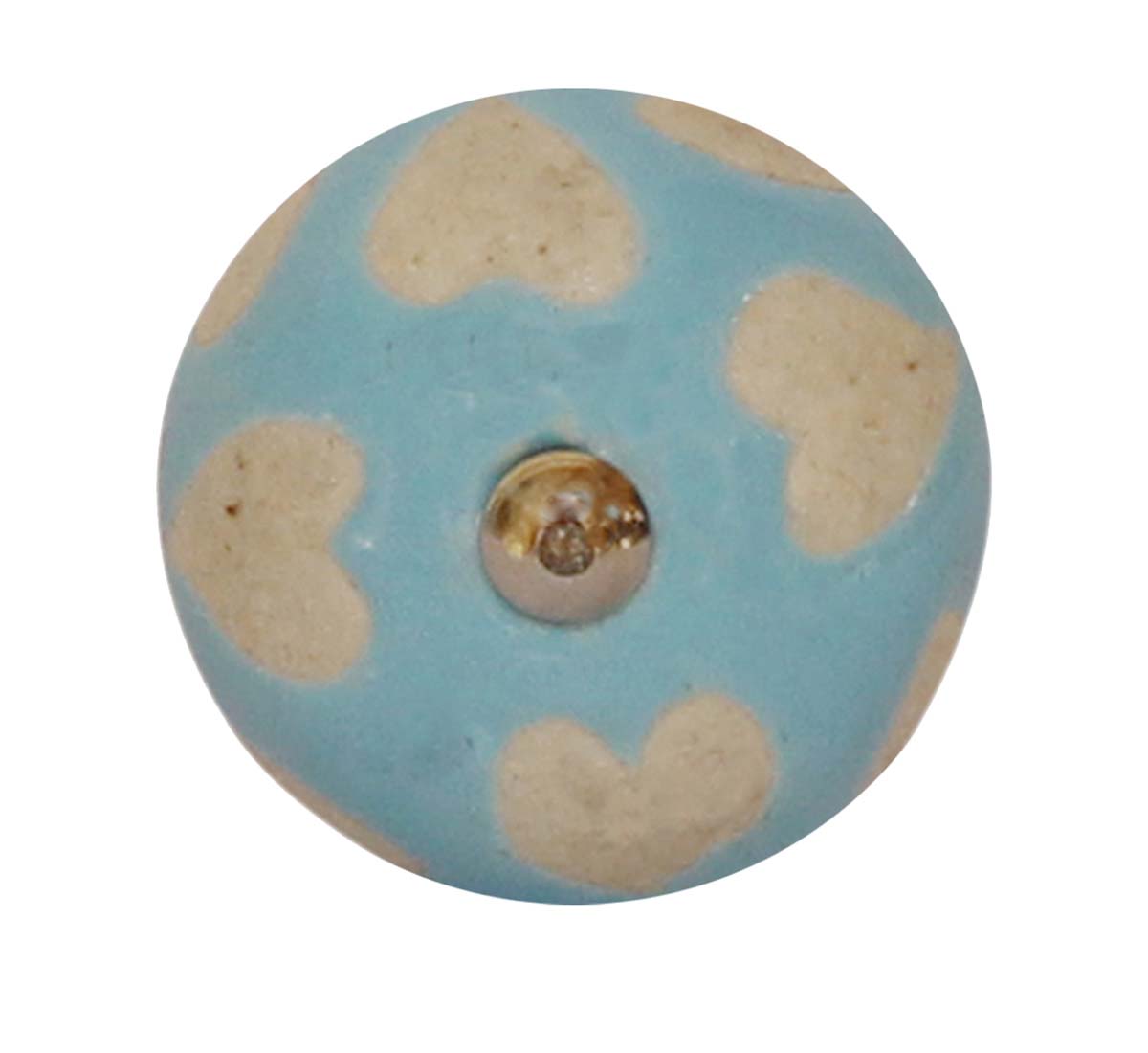 Bulk Wholesale Loving Hearts Set of 6 Round Cupboard Knobs – Blue & White – Cabinets & Cupboard Hardware / Dresser Accessories