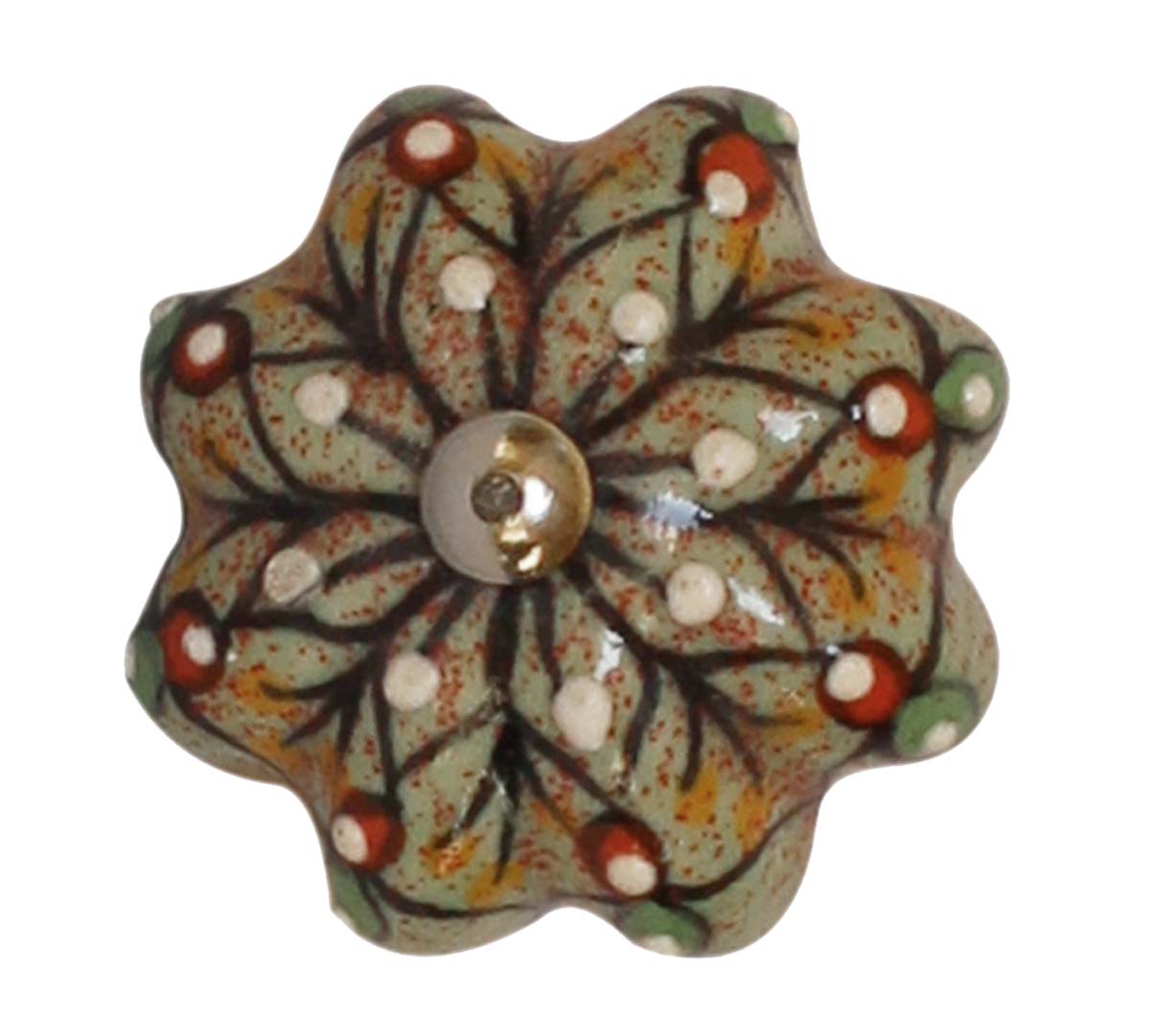 Bulk Wholesale Colorful Floral Motif Melon Set of 6 - Shaped Cupboard Knobs –  Glazed – Cabinets & Cupboard Hardware / Dresser Accessories