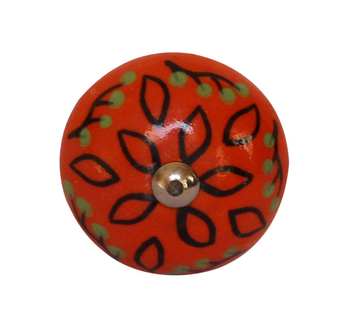 Bulk Wholesale Round Floral Motif Cupboard Knobs Set of 6 –  Red & Black – Cabinets & Cupboard Hardware / Dresser Accessories