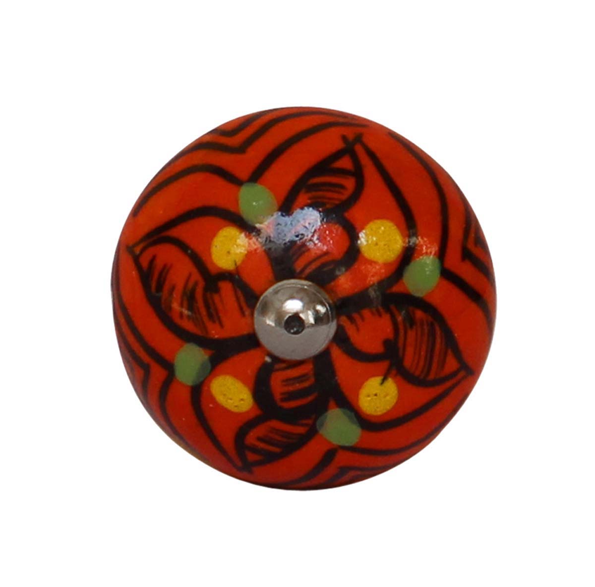 Bulk Wholesale Colorful Floral Motif Round Cupboard Knobs Set of 6 –  Glazed – Cabinets & Cupboard Hardware / Dresser Accessories