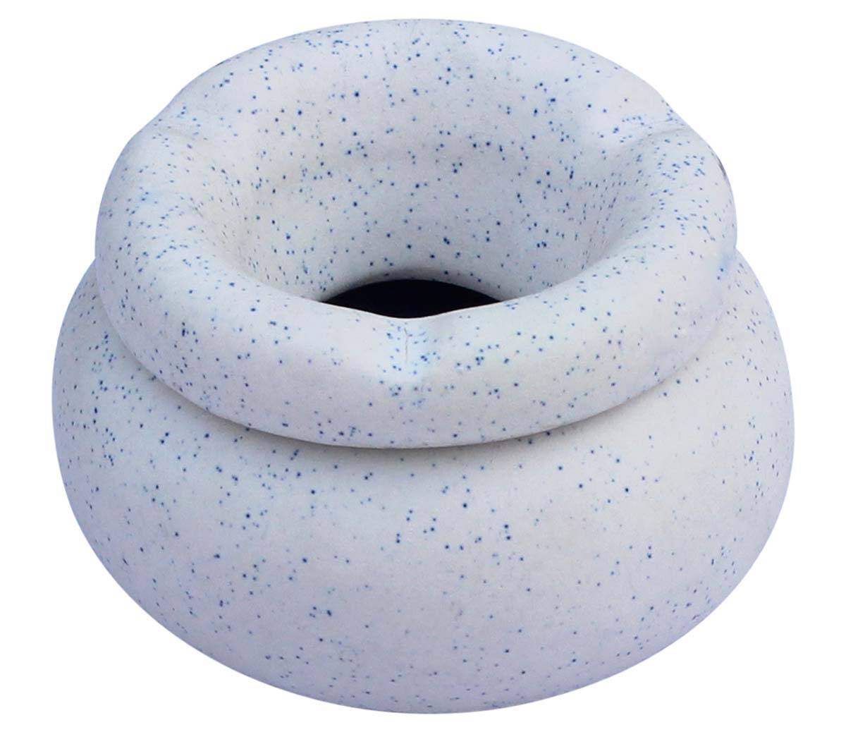 Bulk Wholesale Round Ceramic Ashtray with Lid – 3 Cigarette Slots – Hand-Painted White with Marble-Finish – Home Decor