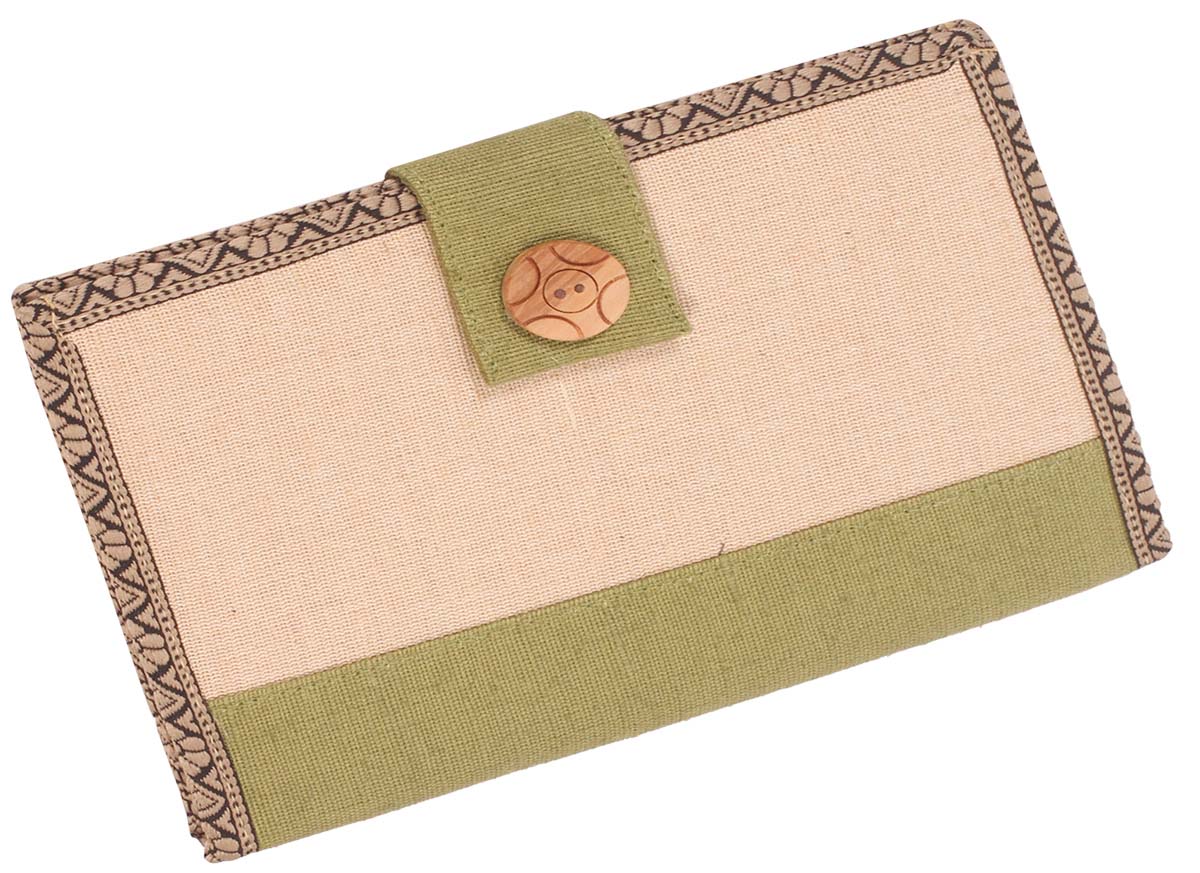 Green & Off-White Travel Document Holder – Handmade in Jute & Cotton – Eco-Friendly – Organizers & Holders  Buy in Bulk Wholesale