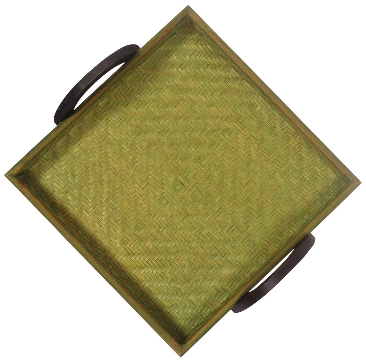 Buy in Bulk Wholesale Catchall Tray in Light Green 10" Square-Shaped - Hand-Woven in Eco-Friendly Bamboo - Organizers & Holders for Bedside Tables/Dressers - Home Decor