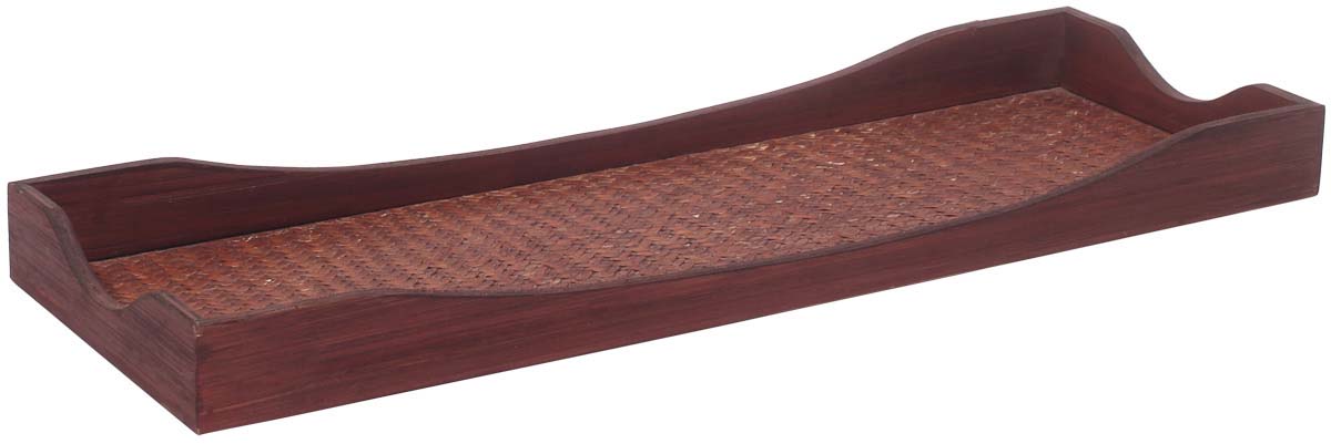Buy in Bulk Wholesale Catchall Tray in Bamboo - 19" Rectangular Brown Wooden borders - Decorative Trays for Bedside/Office/Center Tables - Organizers & Holders