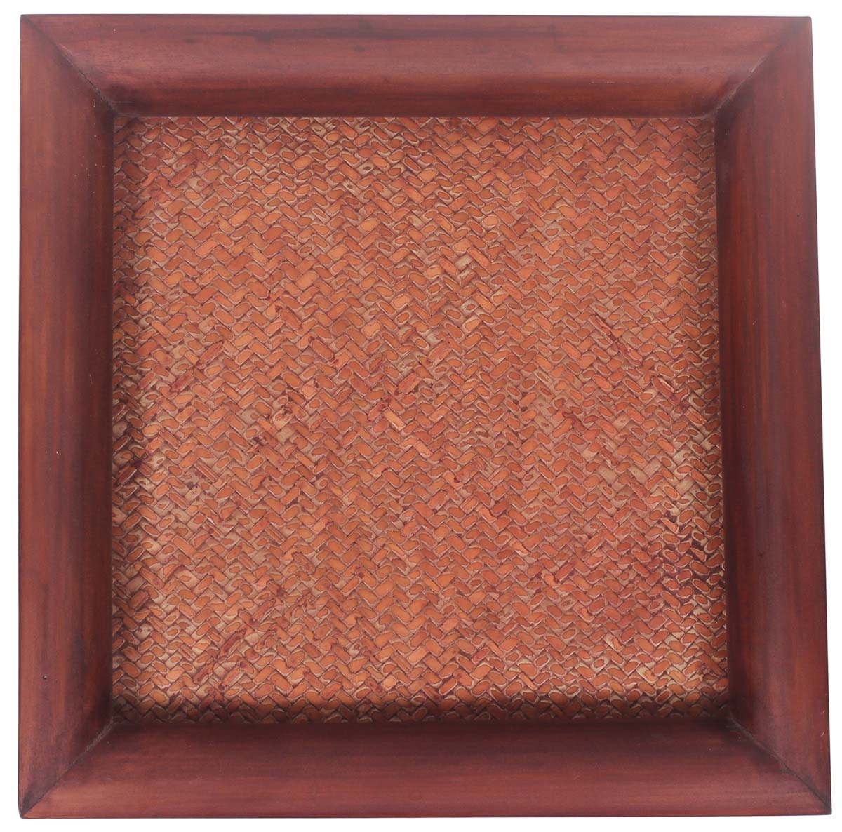 Buy in Bulk Wholesale Brown Catchall Tray - 11.8" Square-Shaped Hand-Woven in Bamboo Stripes - Wooden Borders - Organizers & Holders - Home/Office Décoe