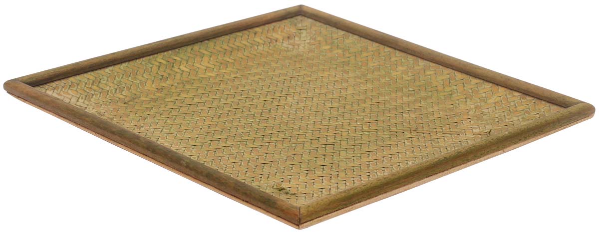 Buy in Bulk Wholesale Catchall Tray - 11" Square-Shaped Light Green & Brown - Handmade in Bamboo - Eco-Friendly - Rustic-Look Home Decor