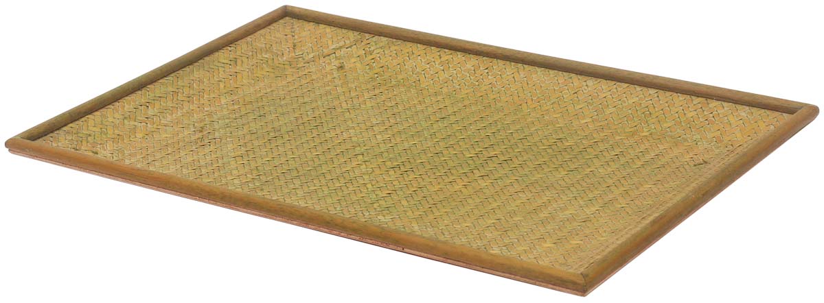 Buy in Bulk Wholesale Catchall Tray - 17.5" Rectangle-Shaped Light Green & Brown - Handmade in Bamboo - Eco-Friendly - Rustic-Look Home Decor