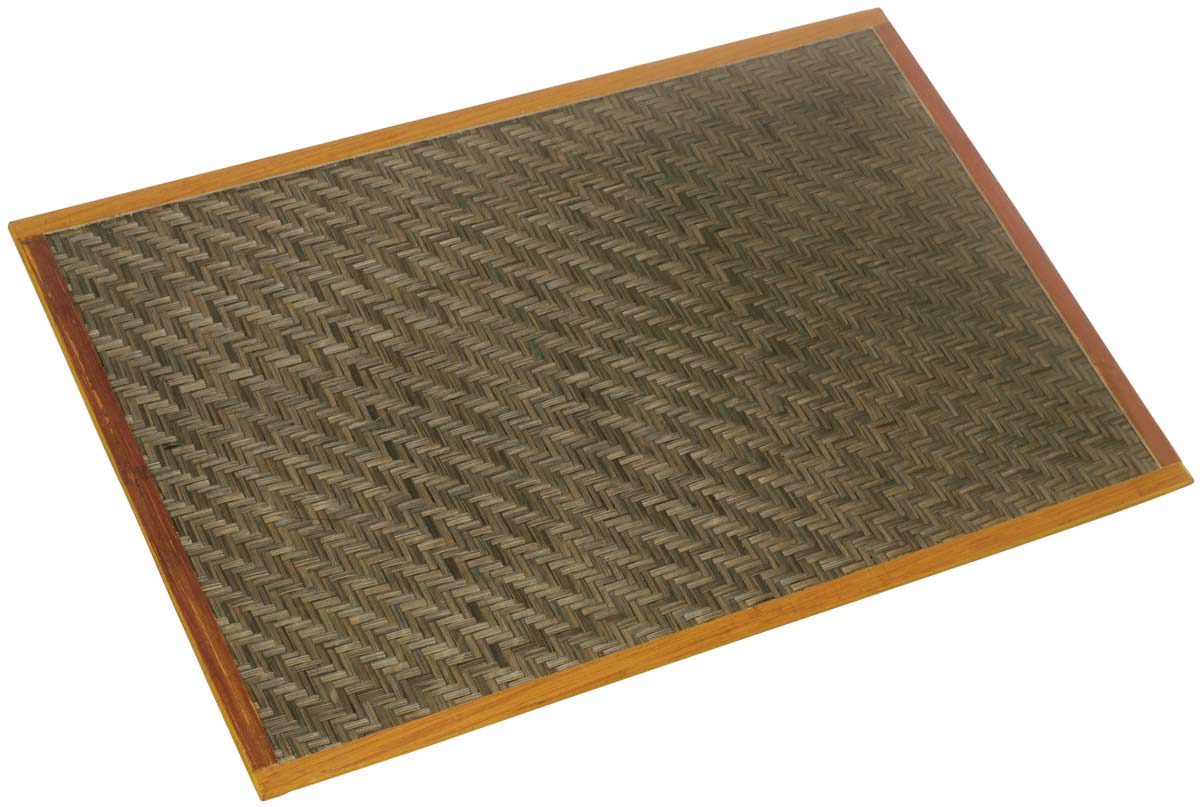 Gray & Caramel Color Placemat – Hand-Woven in Thin Bamboo Stripes – Rectangle Shaped – Dining Table Accessories – Rustic-Look Home Décor  Buy in Bulk Wholesale