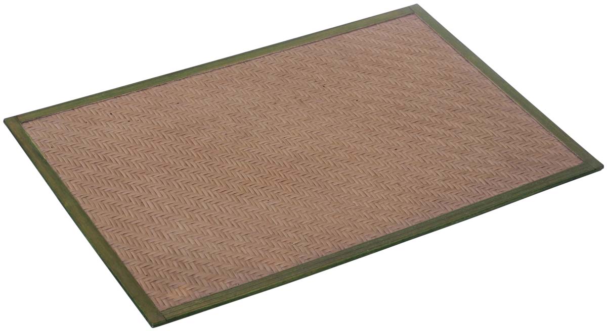 Beige & Green Placemat / Tablemat – Hand-Woven in Thin Bamboo Stripes – Rectangle Shaped – Dining Table Accessories – Rustic-Look Home Décor  Buy in Bulk Wholesale