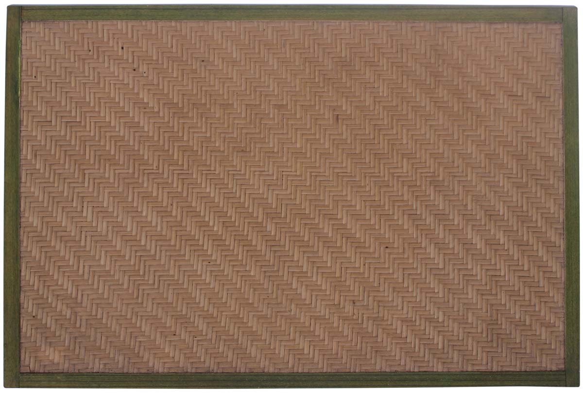 Beige & Green Placemat / Tablemat – Hand-Woven in Thin Bamboo Stripes – Rectangle Shaped – Dining Table Accessories – Rustic-Look Home Décor  Buy in Bulk Wholesale