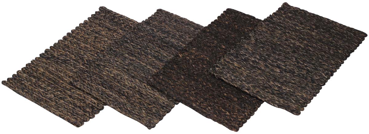 Wholesale Set of 4 Placemats - Shades of Black, Brown & Gray - Hand-Woven in Ropes of Sabai Grass - Eco-Friendly Tablemats - Dining Table Accessories