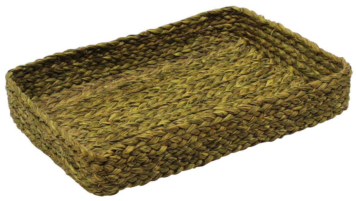 Buy in Bulk Wholesale Light Green Catchall Tray - Handmade in Sabai Grass - Braided Pattern - Eco-Friendly Holders & Organizers - Home Decor