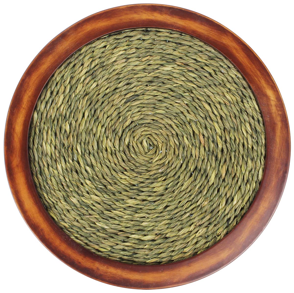 Green & Brown Trivet - Circle Shaped - Handmade in Sabai Grass & MDF - Dining Table Accessories - Home & Kitchen   Buy in Bulk Wholesale