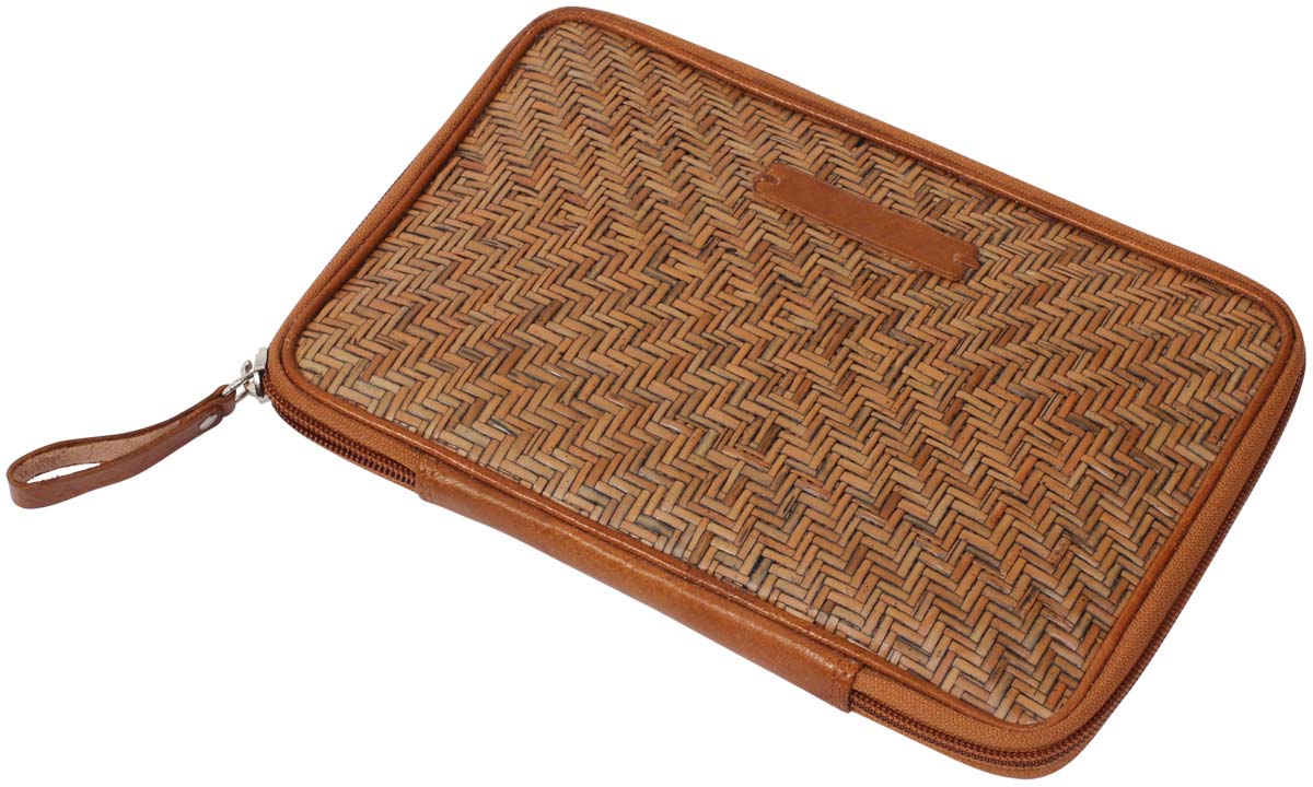 Beige & Brown Document Holder – Handmade in Bamboo & Leather – Handbag Organizer – Office Accessories – Home / Office Décor  Buy in Bulk Wholesale