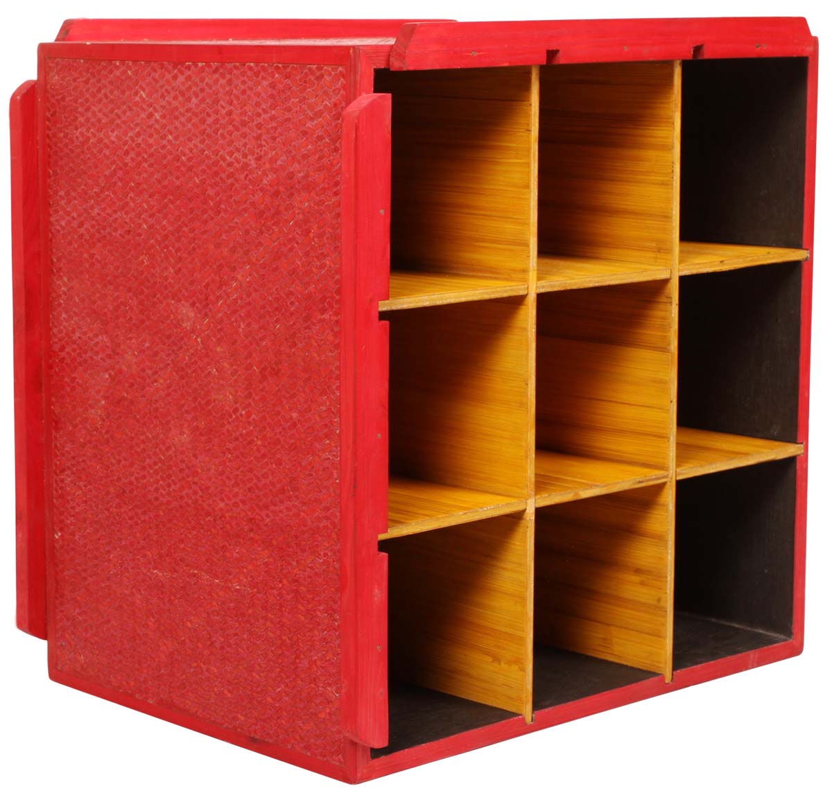  Office Organizer – Handmade in Bamboo – Red & Caramel Color – 9 Compartments – Desk Accessories / Office Supplies   Buy in Bulk Wholesale