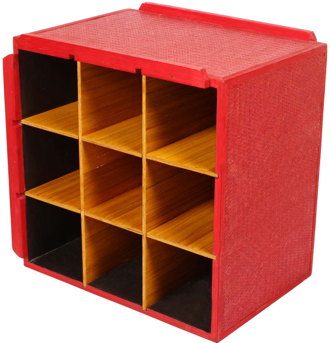  Office Organizer – Handmade in Bamboo – Red & Caramel Color – 9 Compartments – Desk Accessories / Office Supplies   Buy in Bulk Wholesale