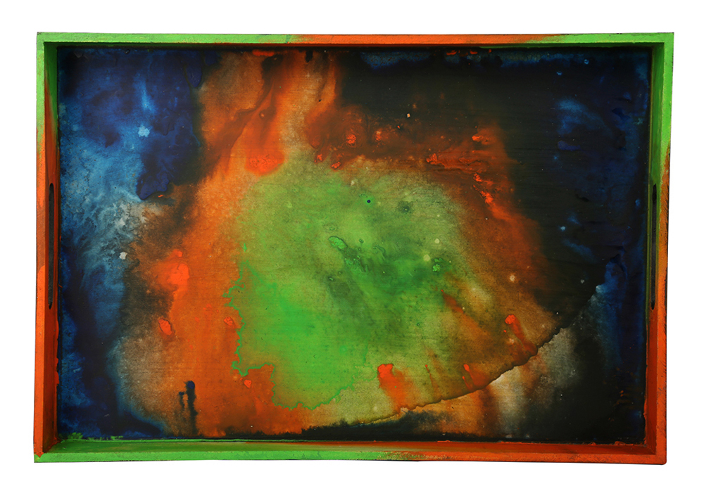 Buy in Bulk Wholesale Serving Tray in MDF Hand-Painted Dark & Bright - Multicolored - Kitchen Accessories