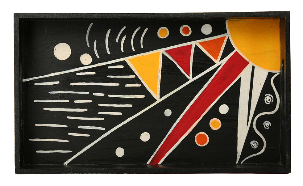 Buy in Bulk Wholesale Serving Tray in MDF with Hand-Painted Multicolored Abstract Pattern - Kitchen Accessories
