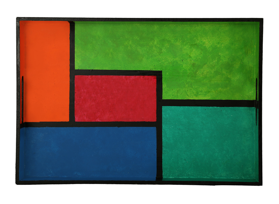 Buy in Bulk Wholesale Serving Tray in MDF with Hand-Painted Geometric Pattern - Multicolored - Kitchen Accessories