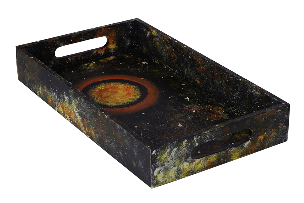 Buy in Bulk Wholesale Serving Tray in MDF Hand-Painted in Secrets of Universe - Kitchen Accessories