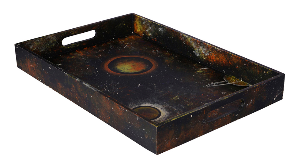 Buy in Bulk Wholesale Serving Tray in MDF Hand-Painted Secrets of Universe Grand - Kitchen Accessories