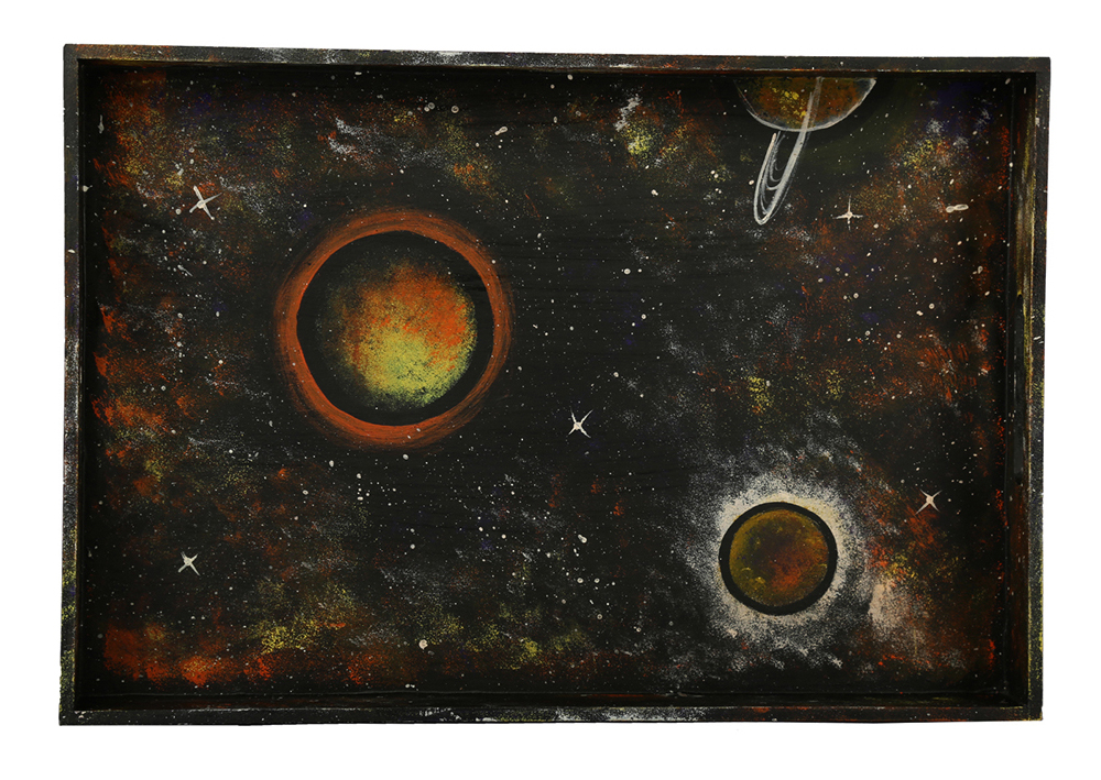 Buy in Bulk Wholesale Serving Tray in MDF Hand-Painted Secrets of Universe Grand - Kitchen Accessories