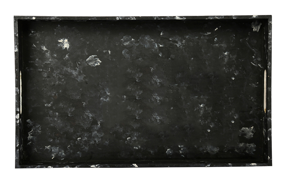 Buy in Bulk Wholesale Serving Tray in MDF - Black, White Hand-Painted Spotty Grand - Kitchen Accessories