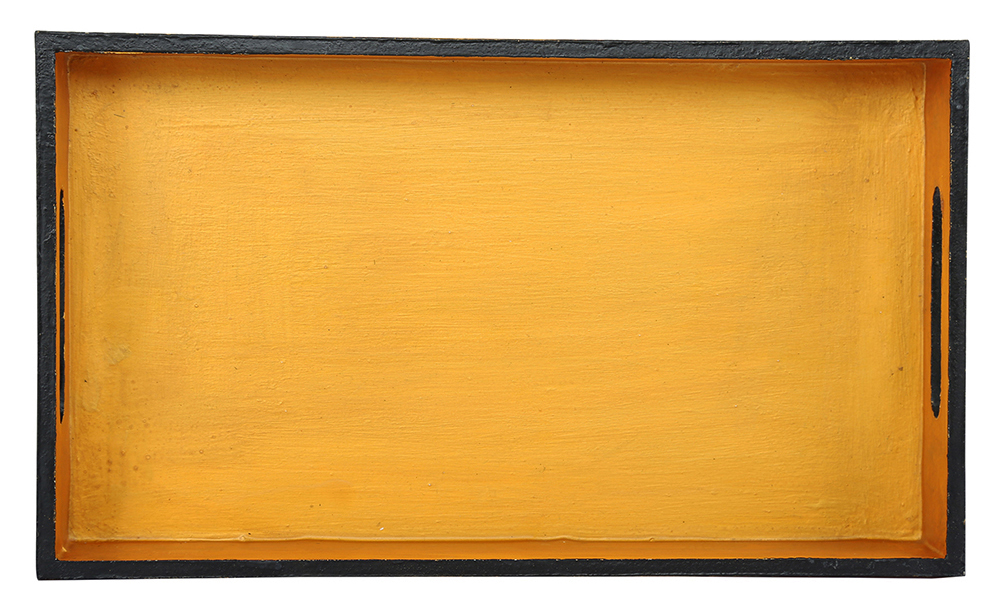 Buy in Bulk Wholesale Serving Tray in MDF with Floral Pattern Hand-Painted Gold Mughal - Kitchen Accessories