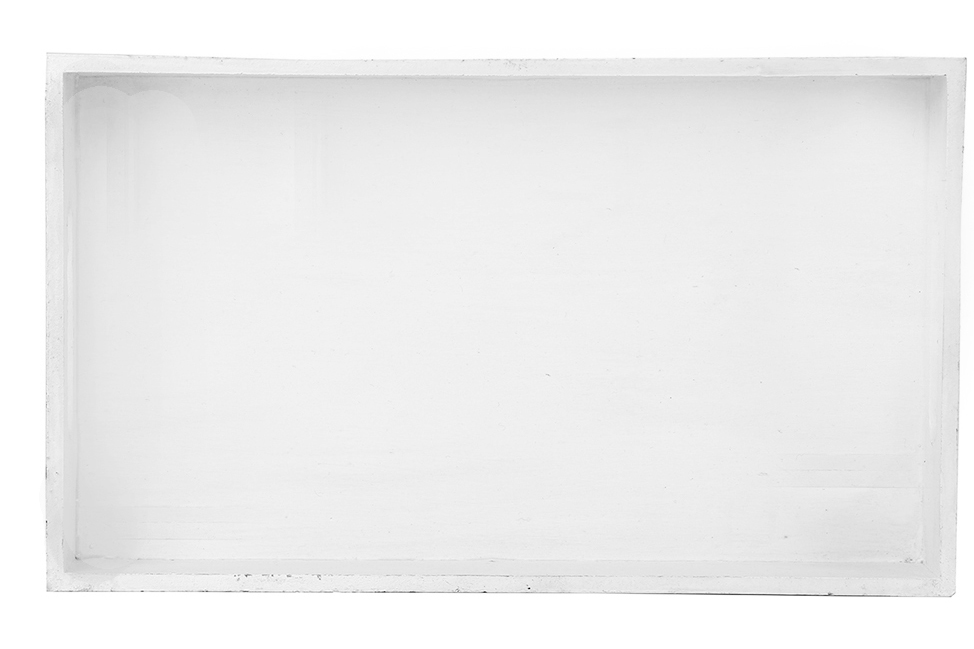 Buy in Bulk Wholesale Serving Tray in MDF with Ferns’ Pattern Hand-Painted White & Black - Kitchen Accessories