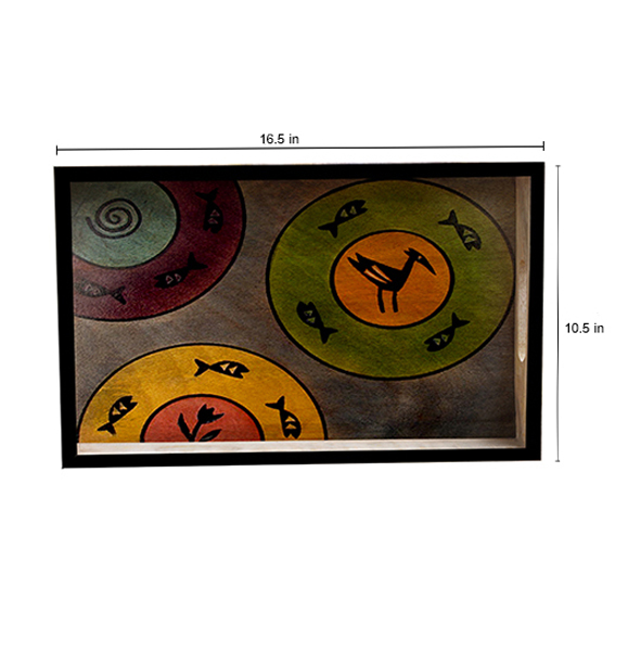 Sea World - Serving Tray in Wood - Hand-Painted in Bright Colors - Multicolored and Large - Kitchen Accessories - Buy in Bulk Wholesale