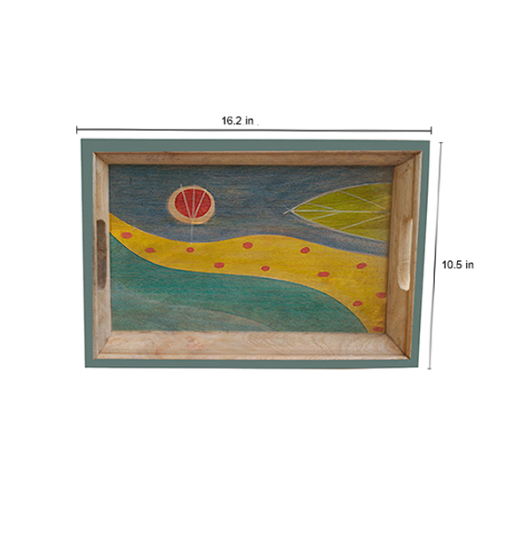 Buy in Bulk Wholesale Medium Serving Tray - Hand-Painted in Bright Colors - Wood - Kitchen Accessories from India