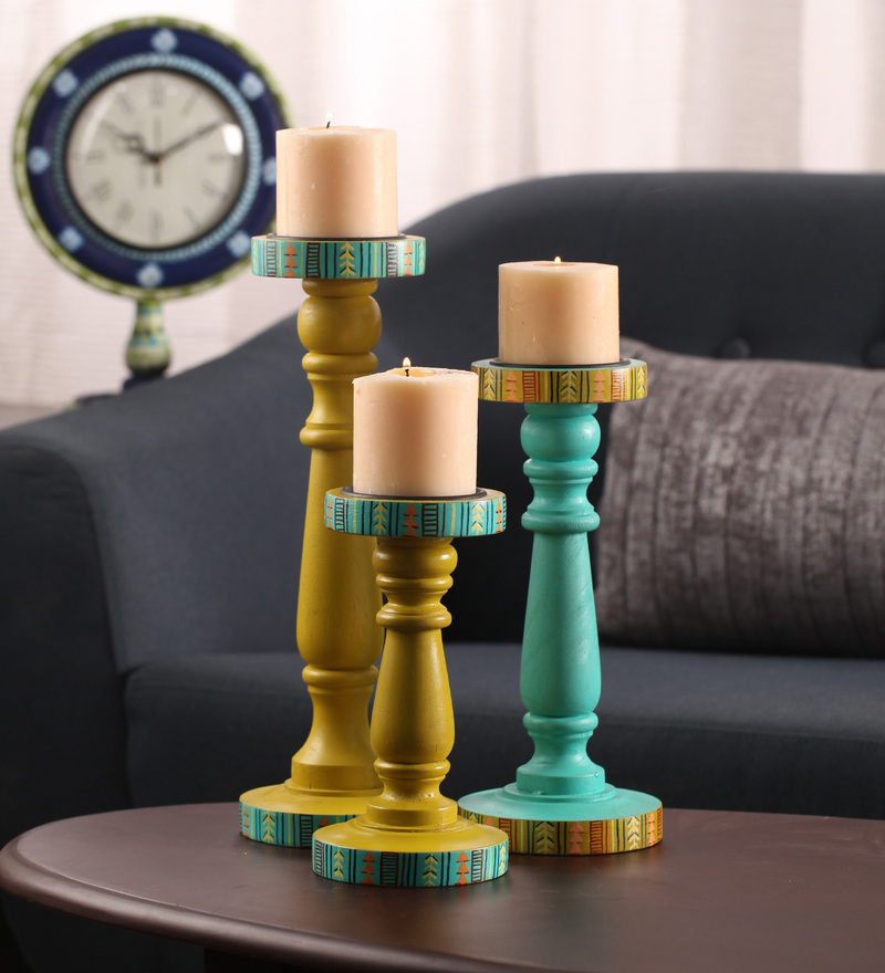 Hand-painted Summer Aztec Candle Holder - Buy in Bulk Wholesale