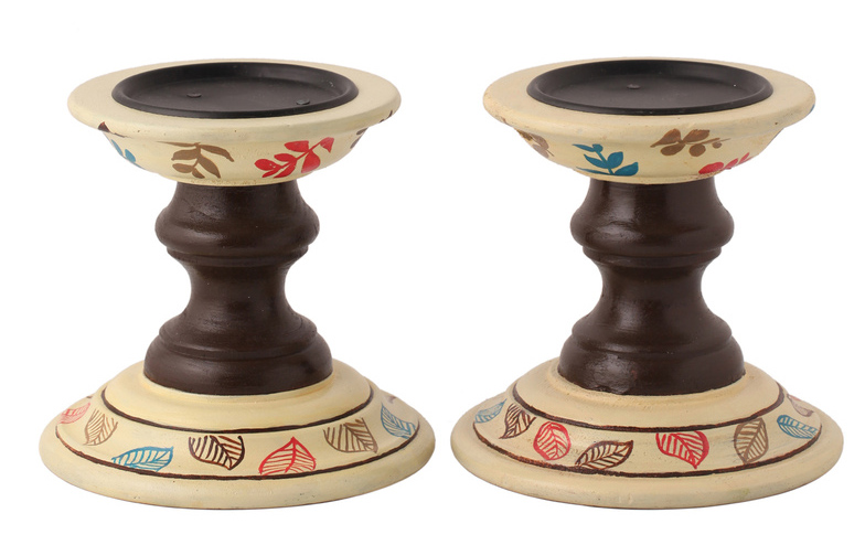 Hand-painted Summer Floral Ikat Candle Holder - Buy in Bulk Wholesale