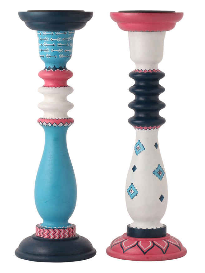 Hand-painted Bright Aztec Candle Holder - Buy in Bulk Wholesale