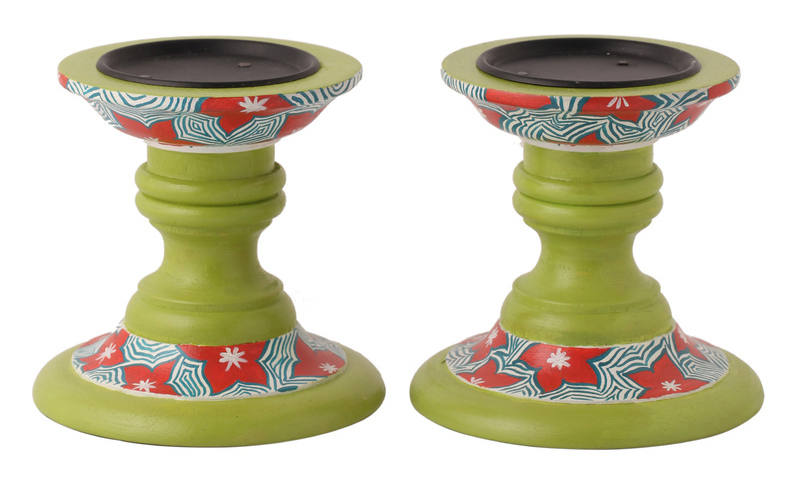 Hand-painted Cool Floral Candle Holder - Buy in Bulk Wholesale