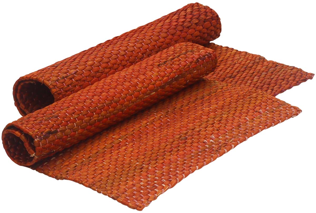 Bulk Wholesale Set of 2 Placemats/Table-Mat in Water Reed - 19.7” Hand-Woven Rust Color Mats for Dining Tables - Rustic-Look Dining/Home Accessories from India