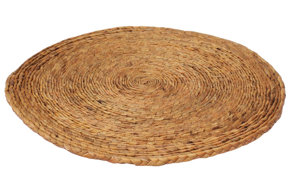 Wholesale Round Table-Mat in Water Hyacinth - Decorative 15” Hand-Woven Mat for Side Tables - Rustic-Look Home Decor from India