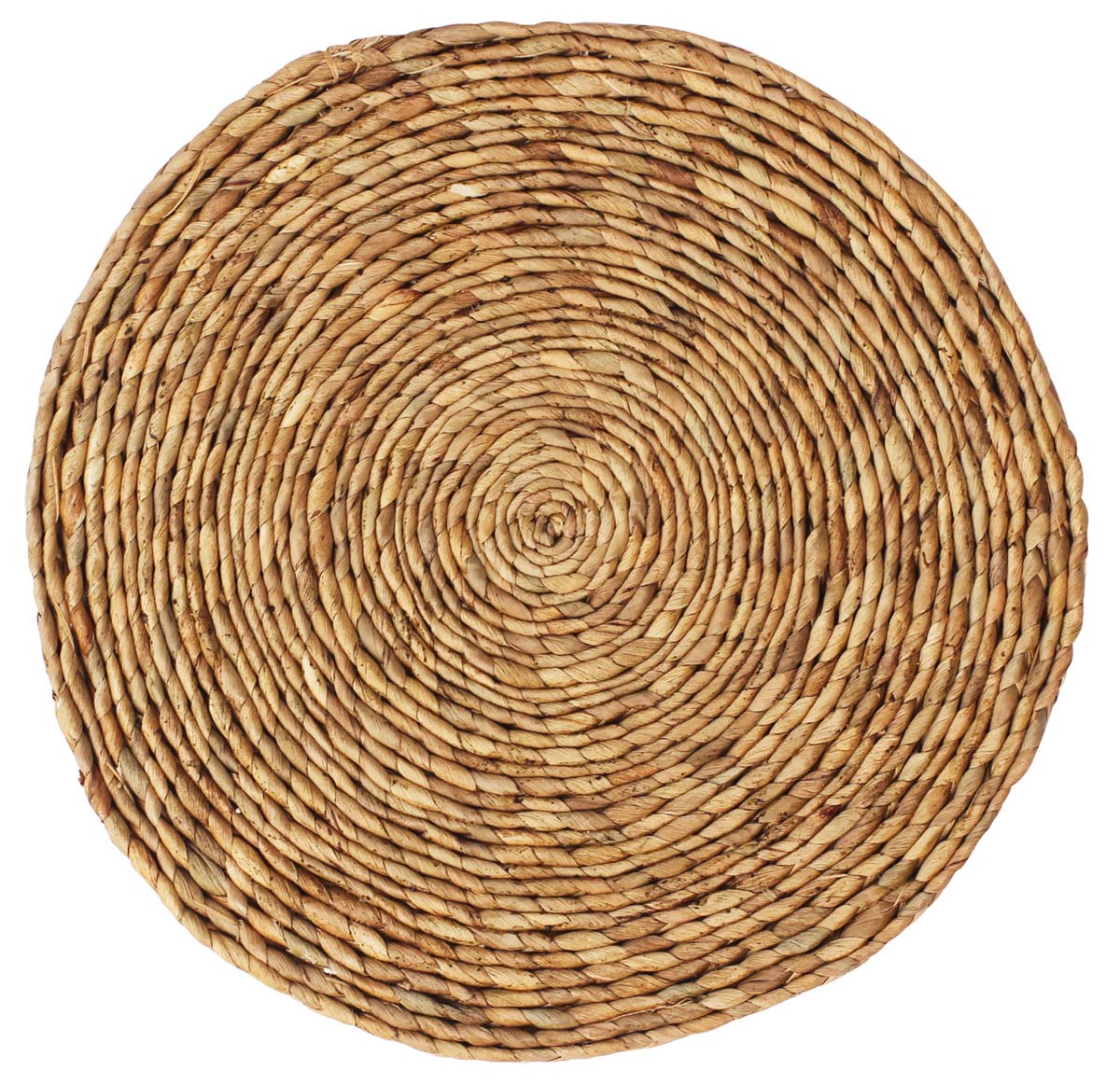 Bulk Wholesale Round Decorative Table-Mat in Water Hyacinth - 10.2” Hand-Woven Mat for Side Tables - Rustic-Look Home Decor from India