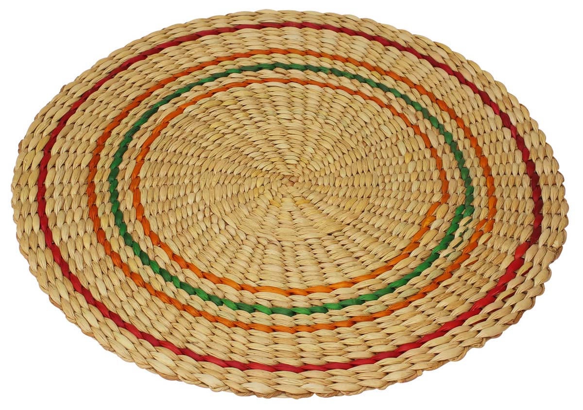 Bulk Wholesale Round Placemat/Table-Mat in Water Hyacinth - 15” Hand-Woven Trivet Mat for Dining Tables - Rustic-Look Dining/Home Accessories from India