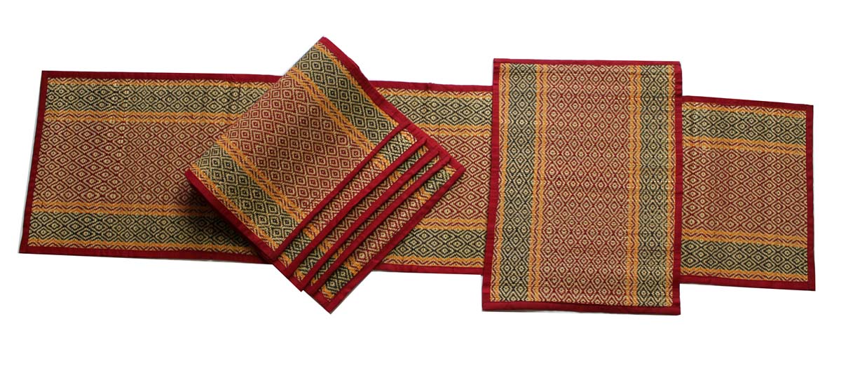 Buy in Bulk Wholesale - Set of 6 Placemats & 1 Table Runner - Dining Table Decor & Accessories
