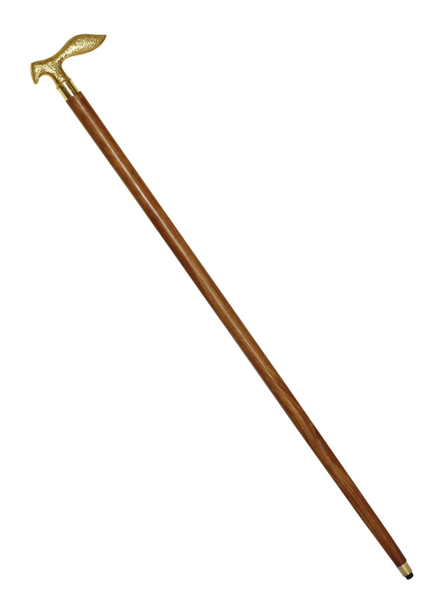 Bulk Buy Brown Walking Stick/Cane - Wholesale Handmade Indian Wood Wooden Derby Walking Cane with Metal Handle - Floral Patterns & Finished in Golden Color - Fashion Accessories from India