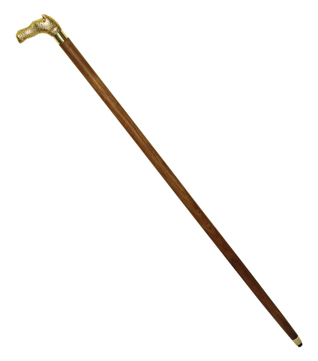 Bulk Buy Brown Walking Stick/Cane - Wholesale Handmade Indian Wood Wooden Derby Walking Cane with Metal Handle - Floral Patterns & Finished in Golden Color - Fashion Accessories from India