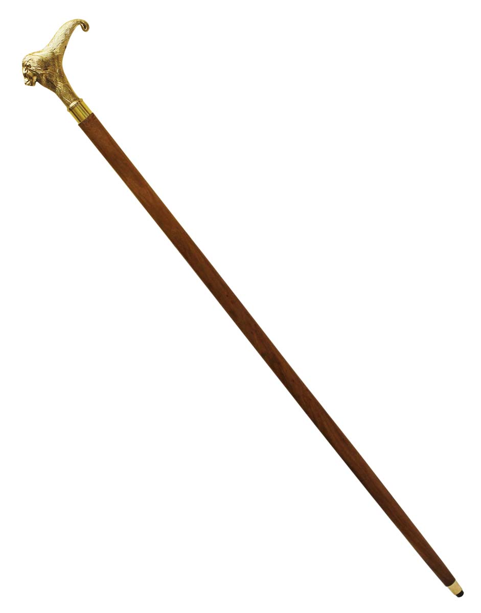 Bulk Buy Brown Walking Stick/Cane - Wholesale Handmade Indian Wood Wooden Derby Walking Cane with Lion Design Metal Handle - Fashion Accessories from India