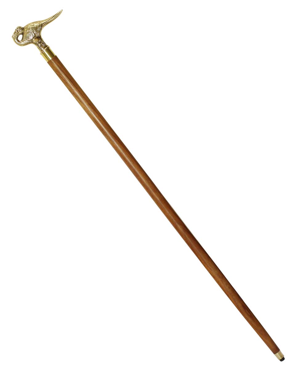 Bulk Buy 35.6” Walking Stick/Cane - Wholesale Handmade Wood Fashion Walking Stick with Swan Bird Design Metal Handle in Golden Color Finish from India