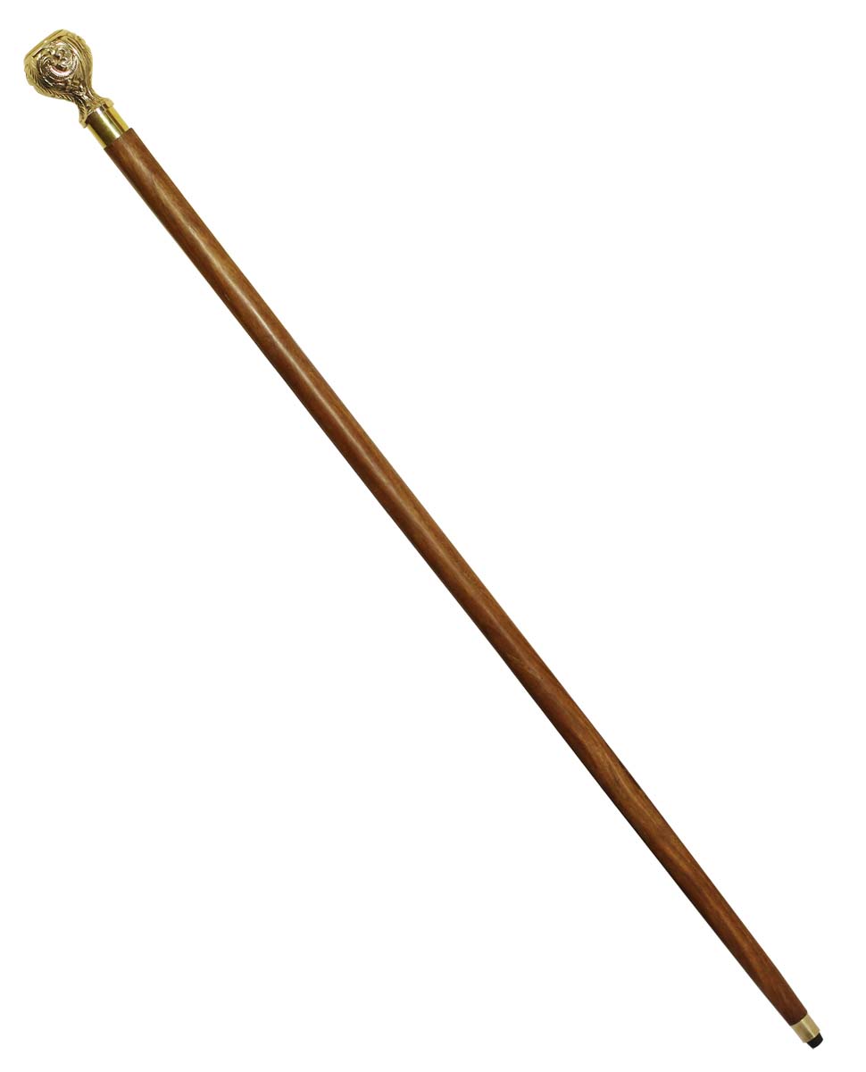 Bulk Buy 36.6” Walking Stick/Cane - Wholesale Handmade Wood Fashion Walking Stick with Intricate Patterns & Decorative Round Dial Watch Metal Handle in Golden Color Finish from India