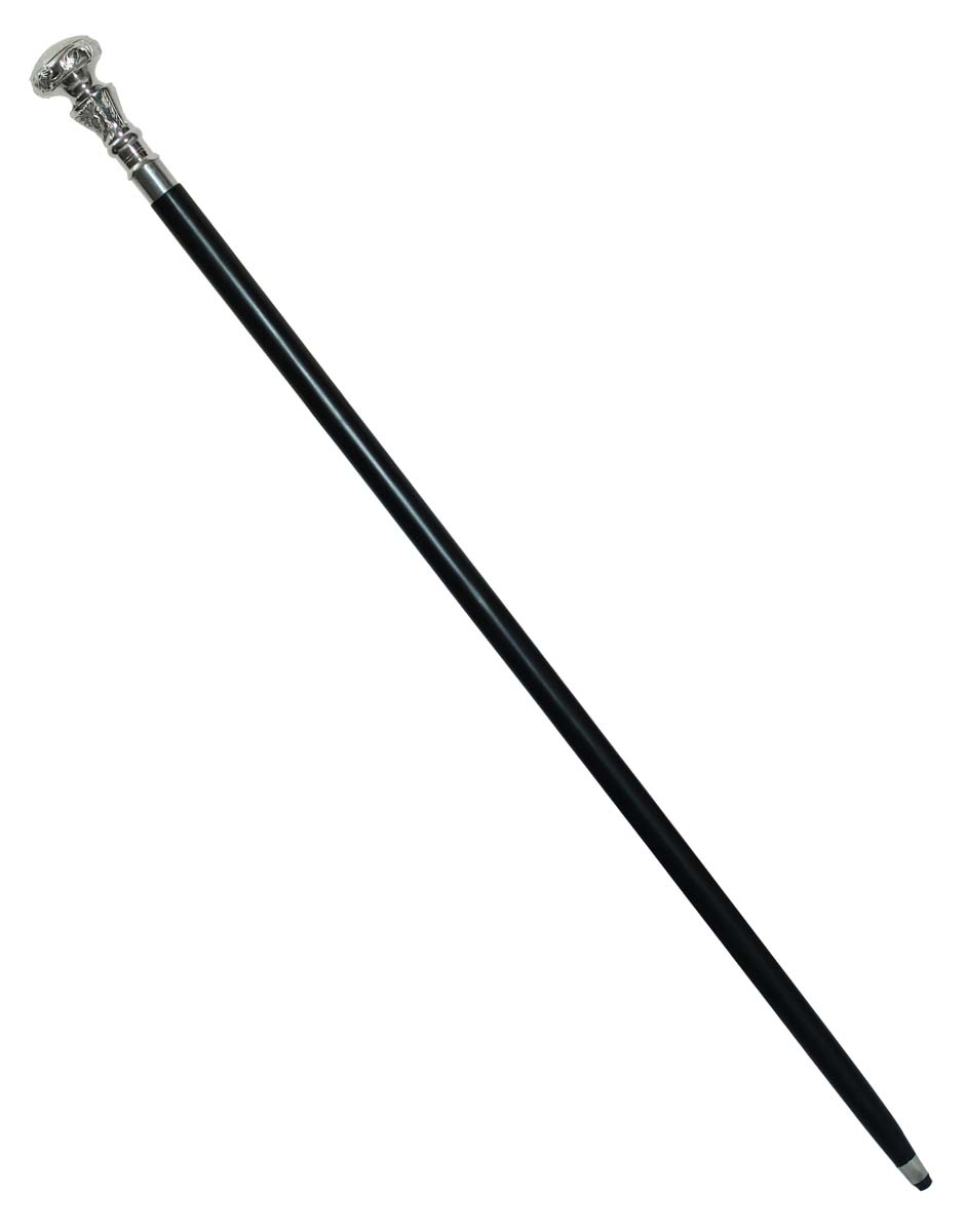 Bulk Buy 36.6” Walking Stick/Cane - Wholesale Handmade Wood Fashion Black Color Walking Stick Adorned with a Detachable Capstick Handle in Metal with Floral Motifs & Finished in Silver Color from India