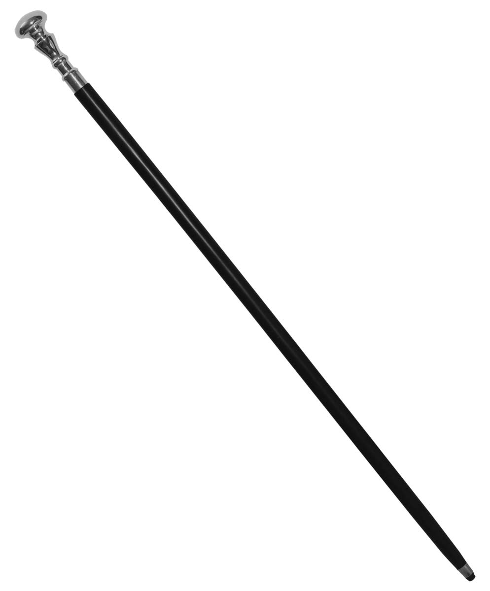Source 36.6” Walking Stick/Cane in Bulk - Wholesale Handmade Wood Fashion Black Color Walking Stick Adorned with a Detachable Capstick Handle in Metal with Silver Finish from India