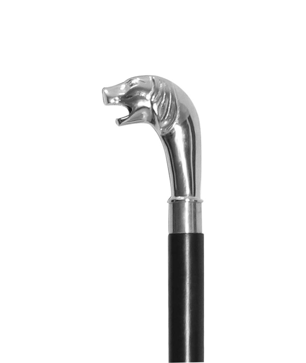 Handmade 36.4” Walking Stick/Cane in Bulk - Wholesale Wood Fashion Black Color Walking Stick with a Detachable Metal Handle in Spaniel Head Design & Finished in Silver Color from India
