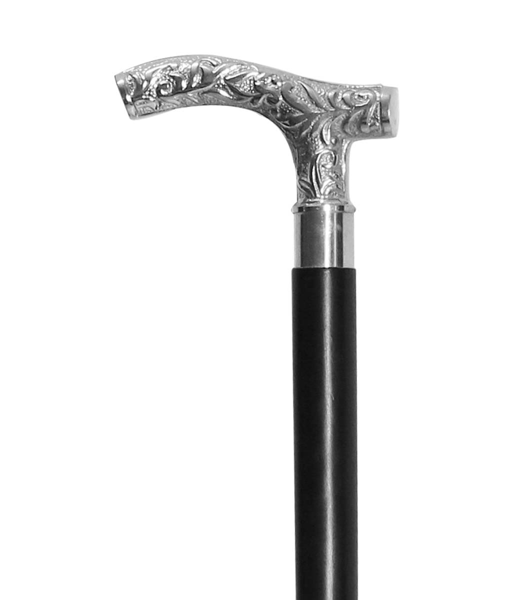 Source Walking Stick/Cane in Bulk - Wholesale 35” Handmade Wood Fashion Black Color Walking Stick Adorned with a Detachable Capstick Handle in Metal with Silver Finish from India